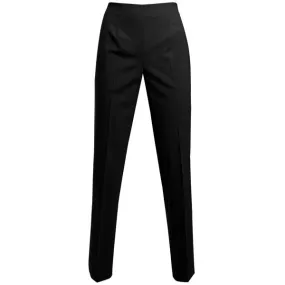 Black Lightweight Wool Pants with Side Zip for Classic Style