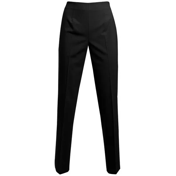 Black Lightweight Wool Pants with Side Zip for Classic Style