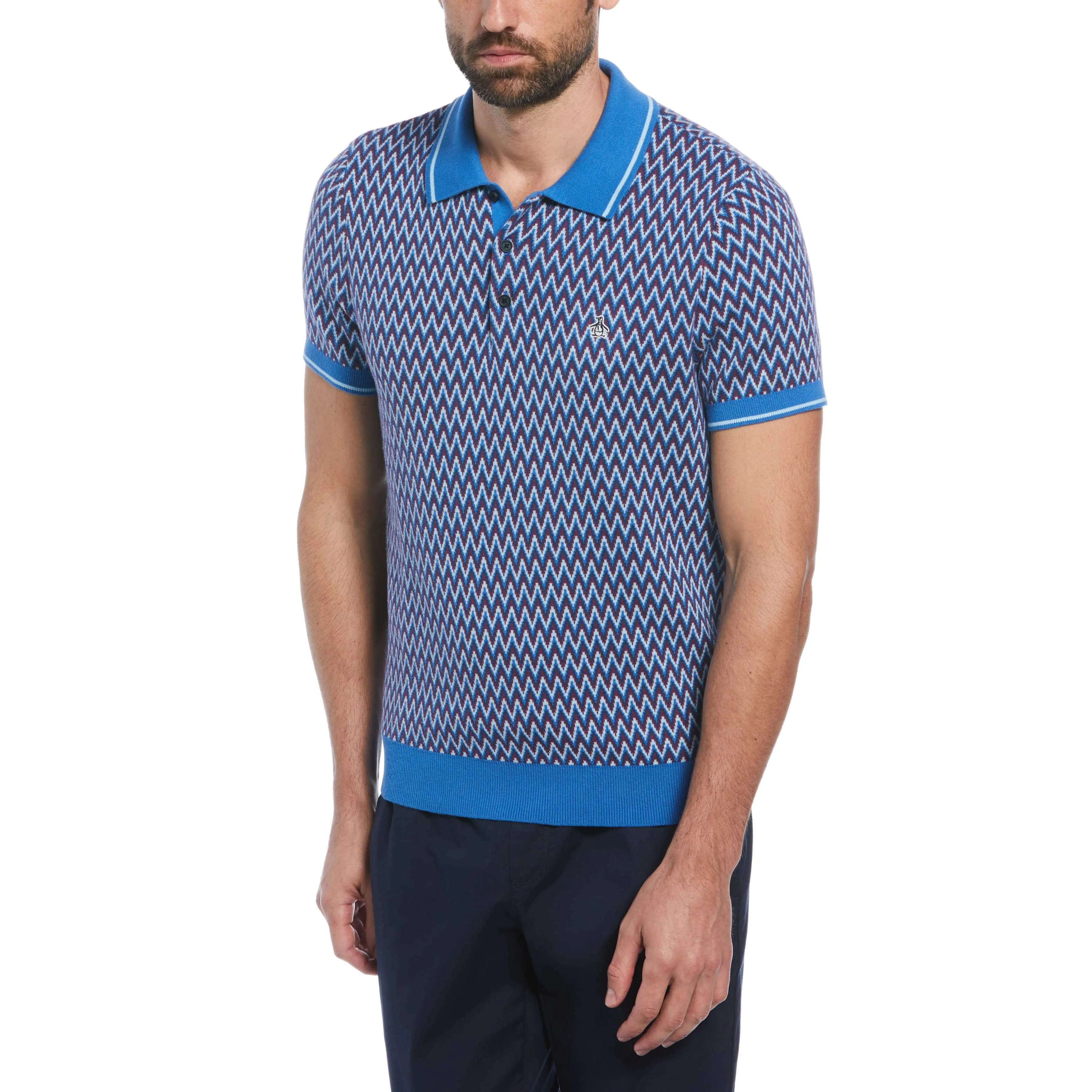 Cotton Jacquard Sweater Polo