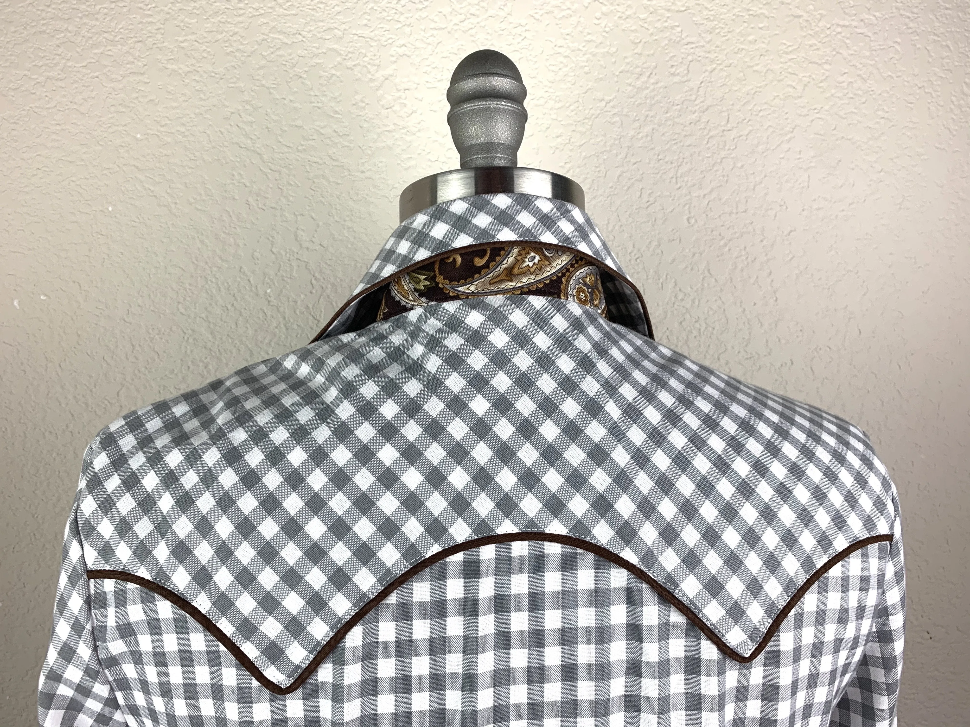 CR Western Pro Gray and White Gingham