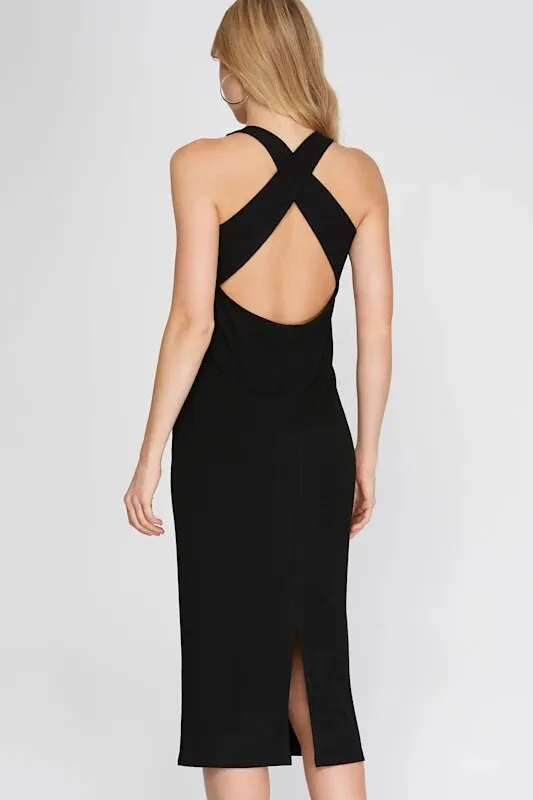 Cut Out Dress Black - Bella Chic