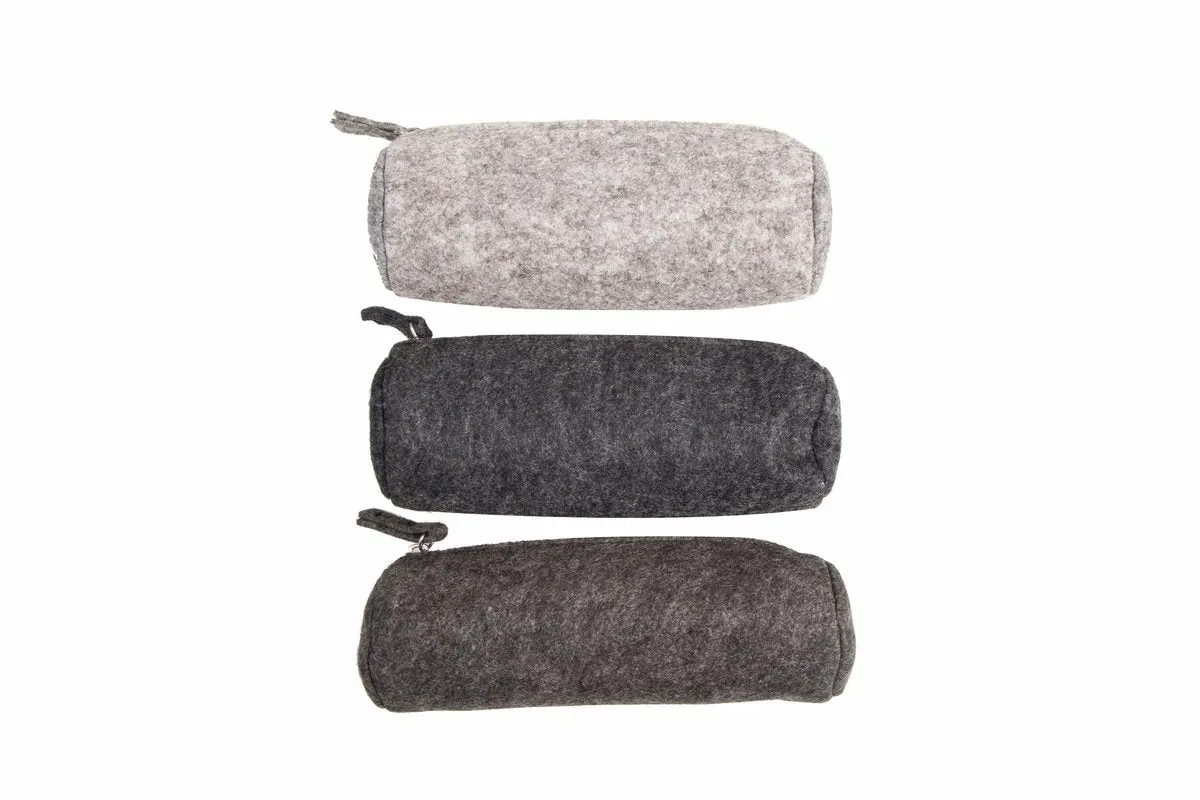 Cylindrical-Shaped Felt Pencil Case