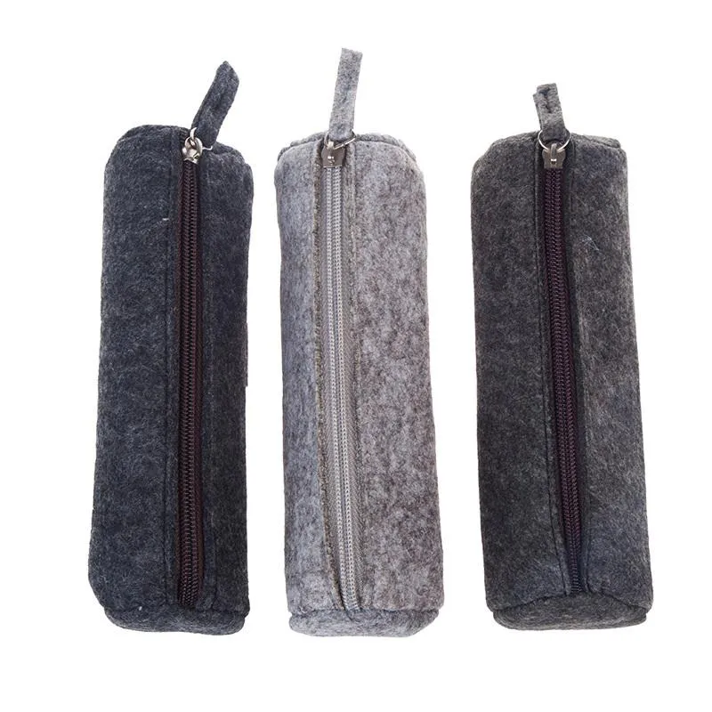 Cylindrical-Shaped Felt Pencil Case