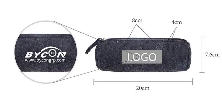 Cylindrical-Shaped Felt Pencil Case