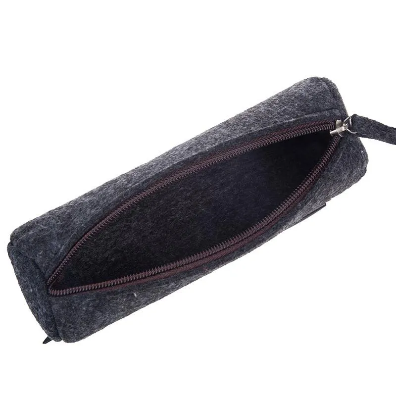 Cylindrical-Shaped Felt Pencil Case