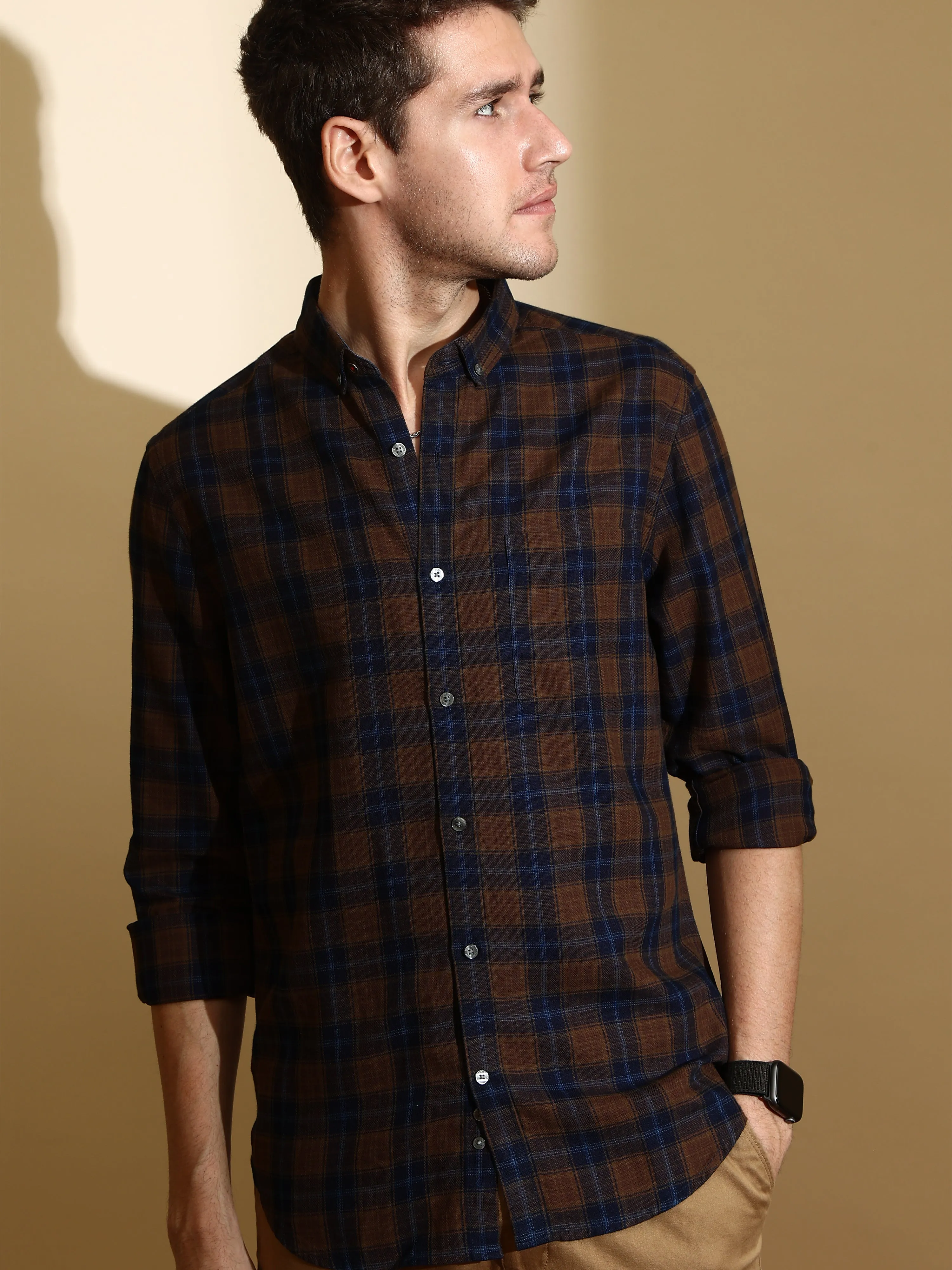 Dark Fantasy Brown Semi Casual Full sleeve Shirt