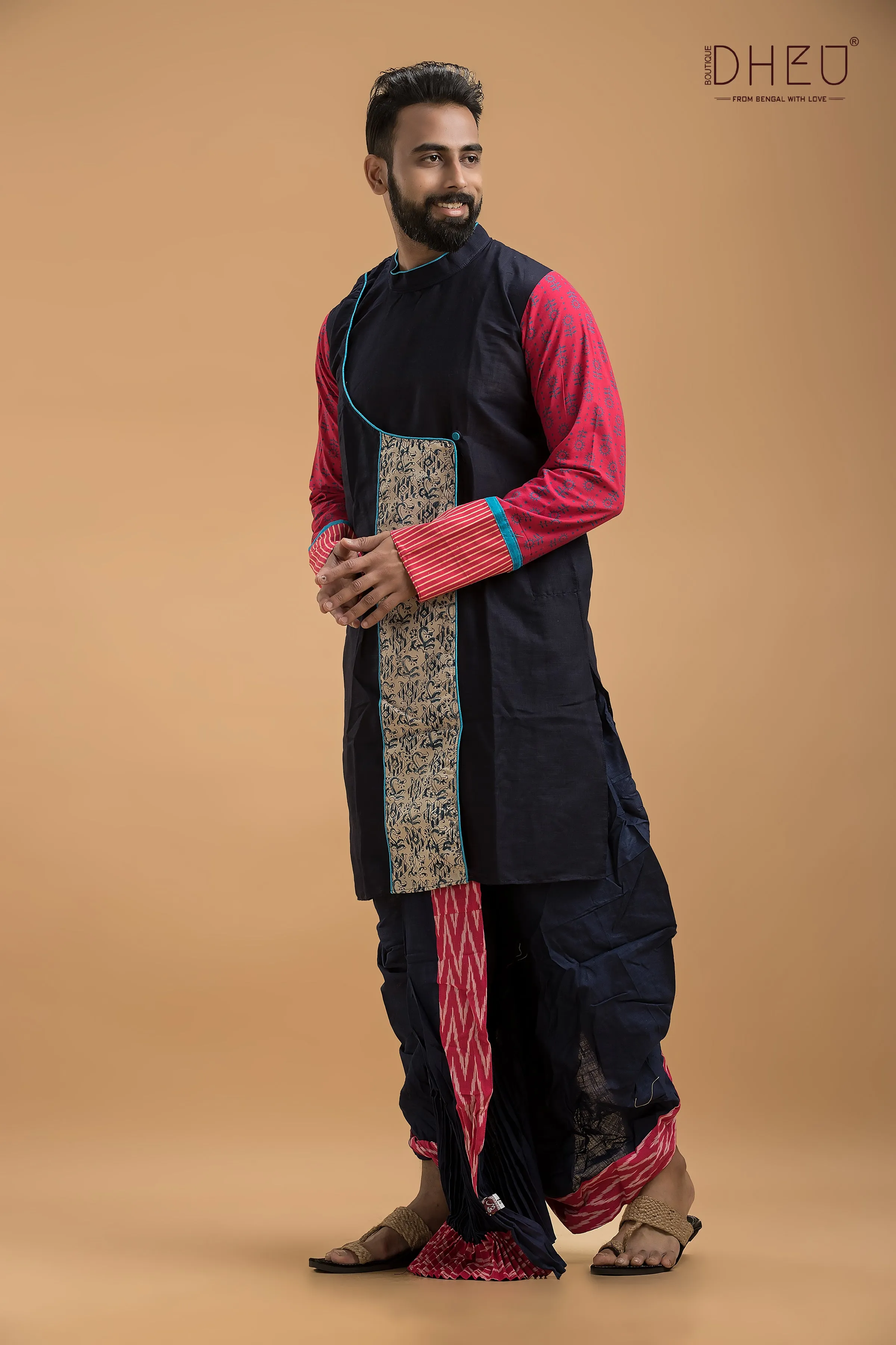 Dheu Exclusive Designer Kurta Dhoti(Optional) Set