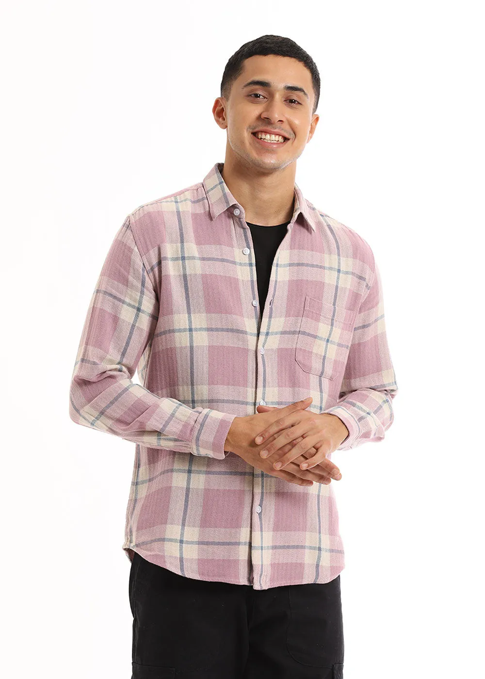 Dobby Carnation Checked Shirt