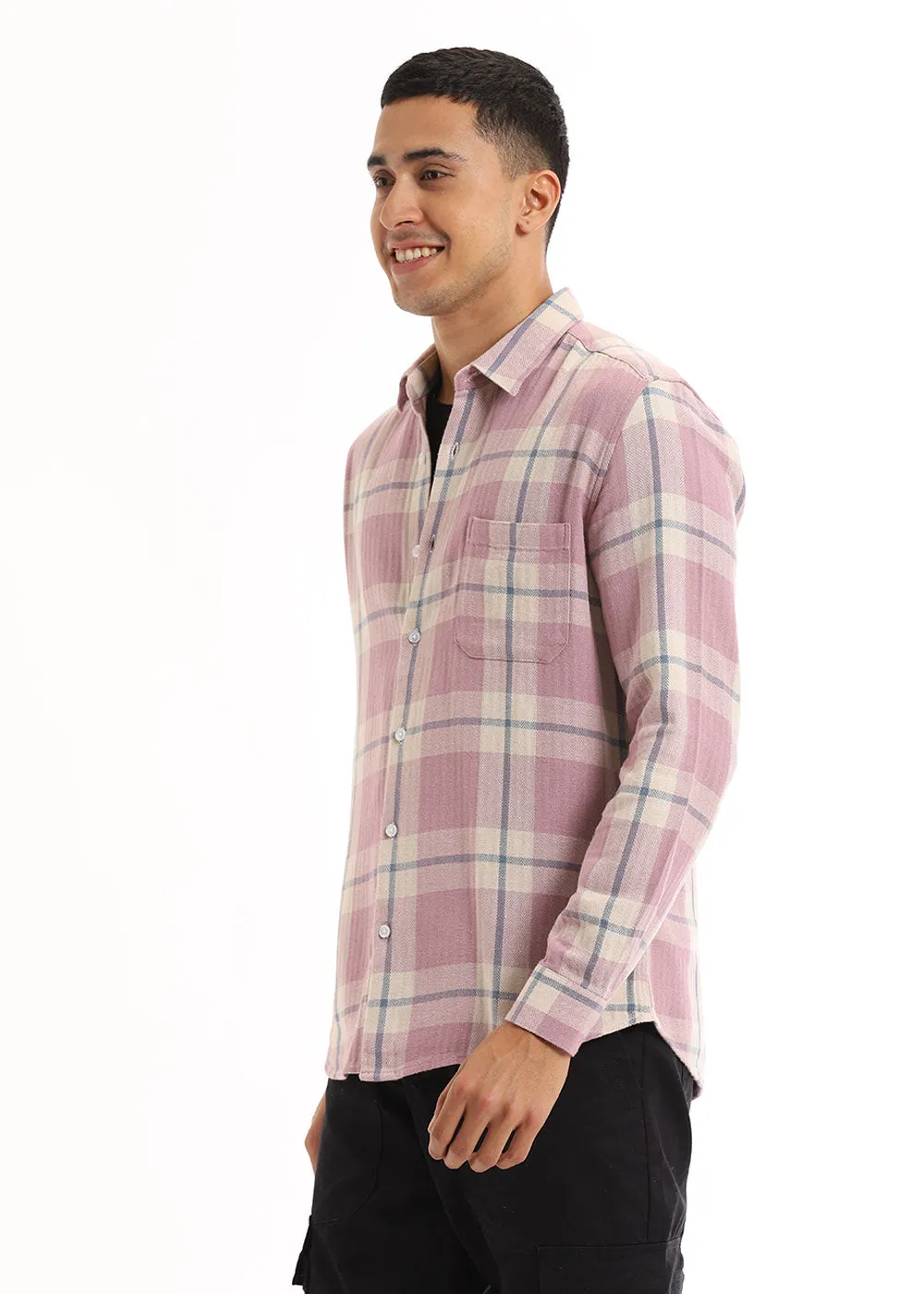 Dobby Carnation Checked Shirt