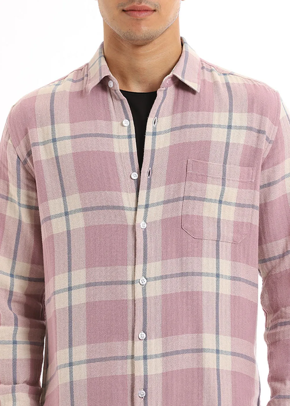 Dobby Carnation Checked Shirt