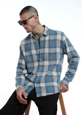 Dobby Colony Blue Check Shirt