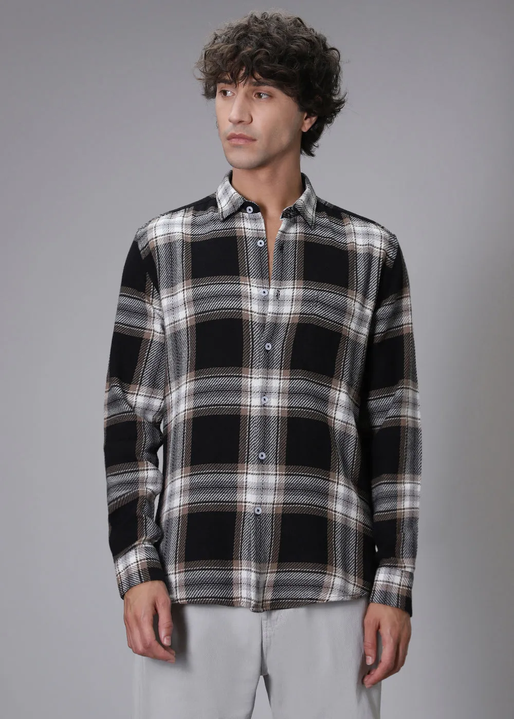 Dobby Grease Checked Shirt