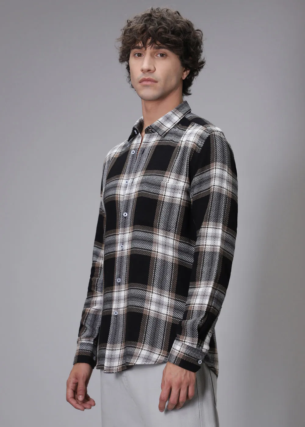 Dobby Grease Checked Shirt