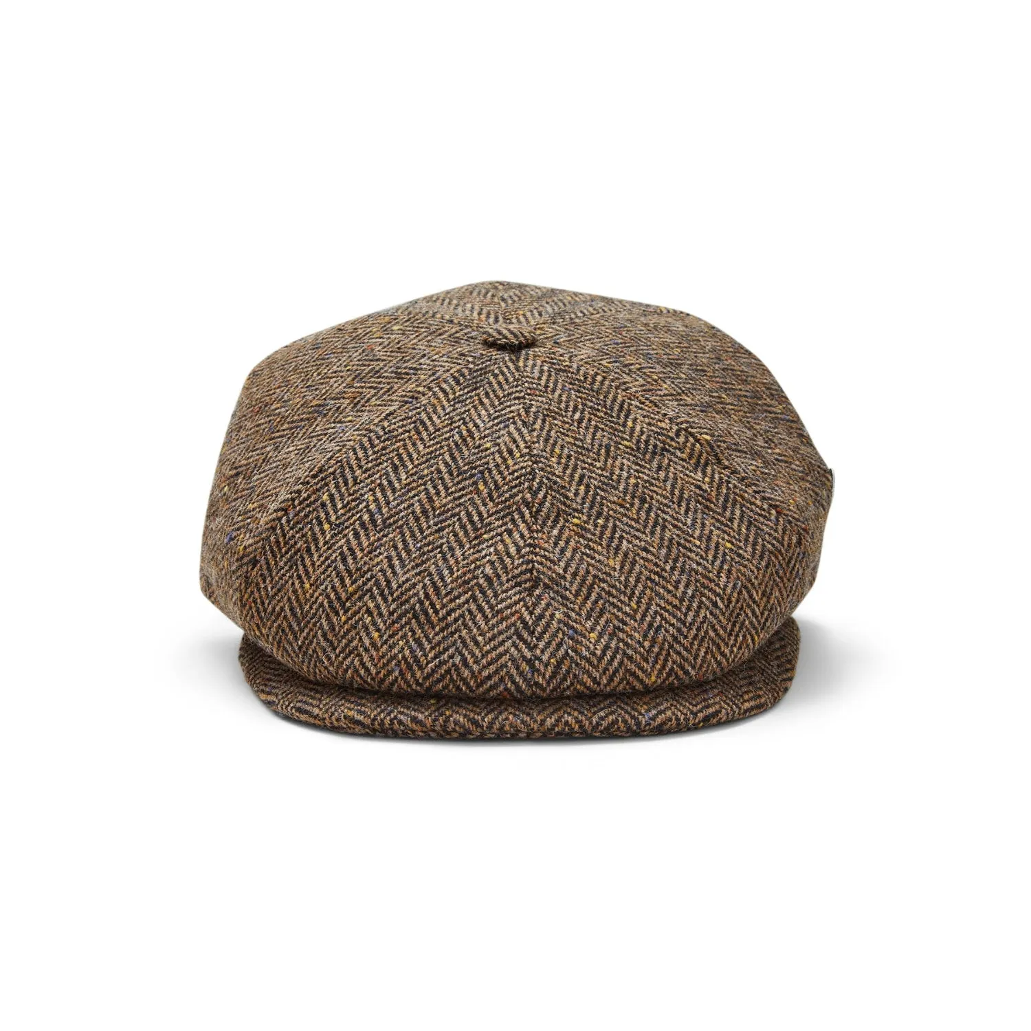 Donegal Tweed 6 Piece News Boy Cap | Brown Herringbone | City Sport