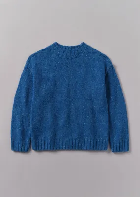 Donegal Wool High Neck Easy Sweater | Neptune Blue