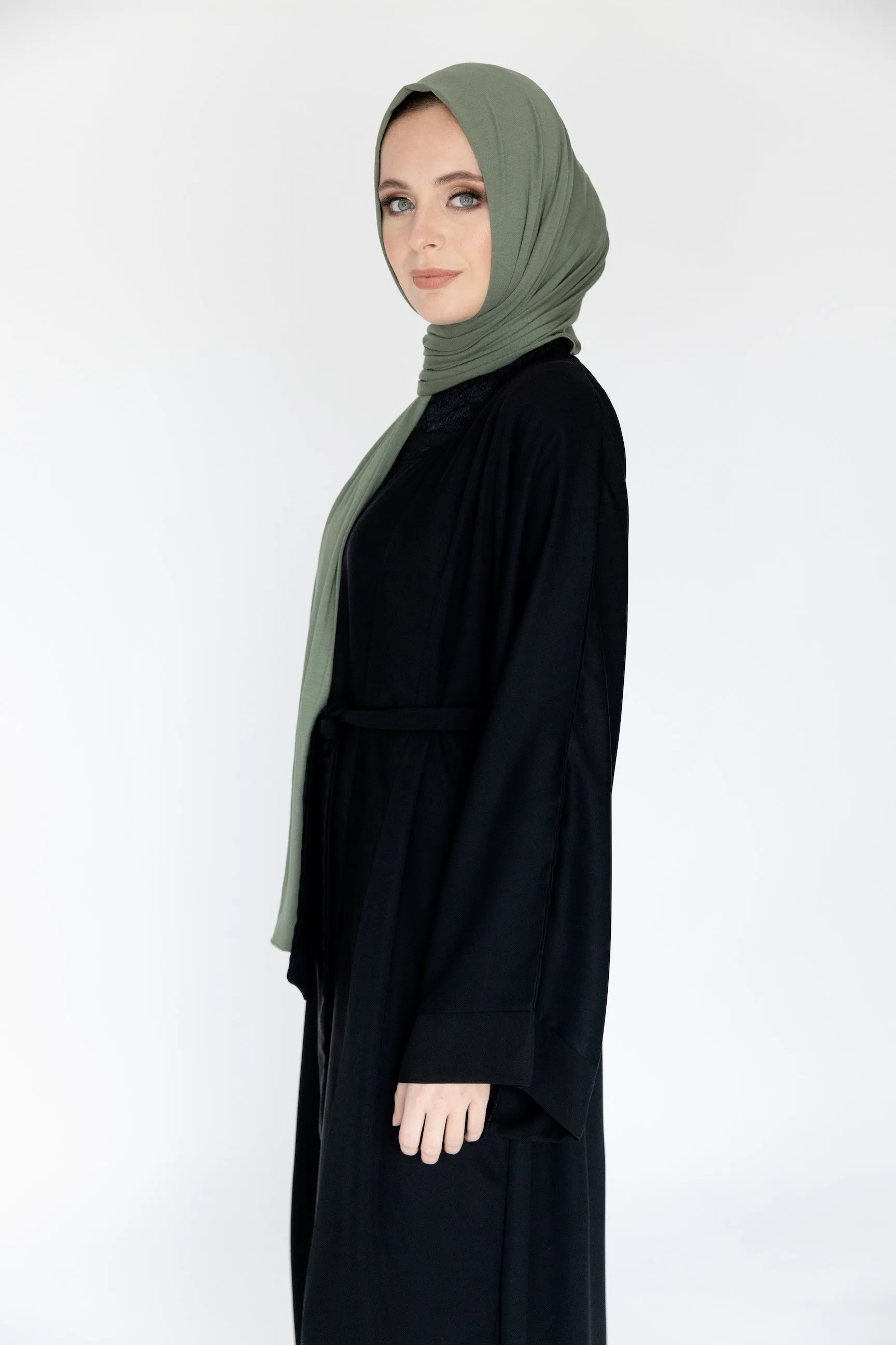 Double Black Abaya