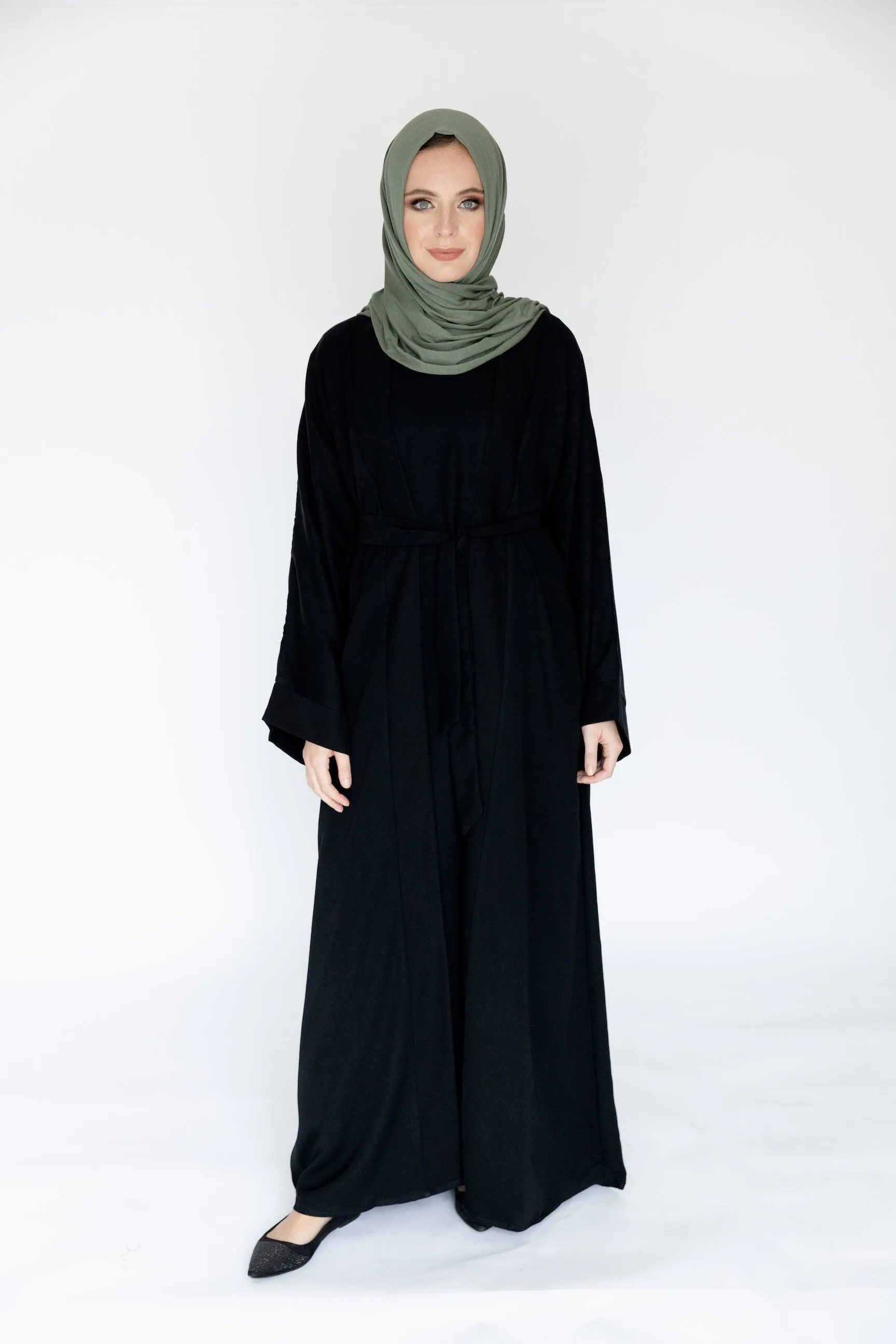 Double Black Abaya