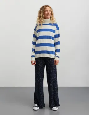 Eco Wool Stripe Kally Sweater, Amparo Blue/Winter White