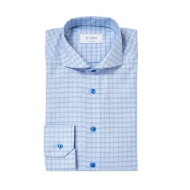 ETON Check Shirt LIGHT BLUE