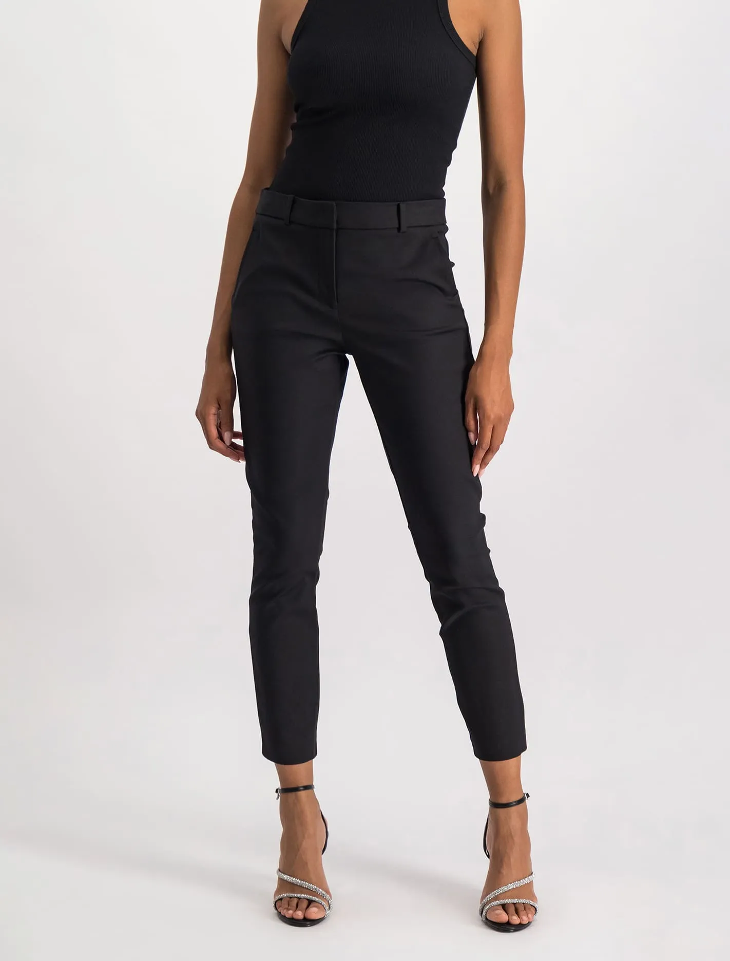 Faye High-Waisted Full-Length Slim Fit Pants for Women