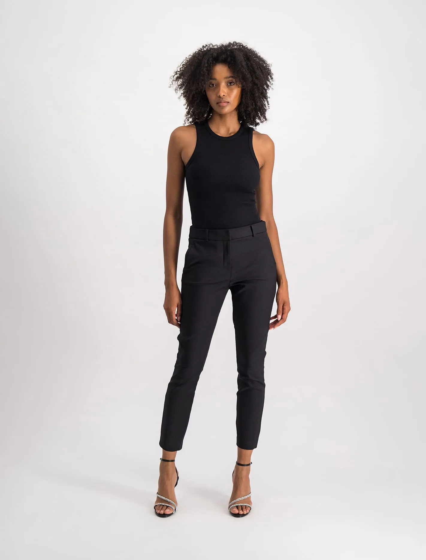 Faye High-Waisted Full-Length Slim Fit Pants for Women