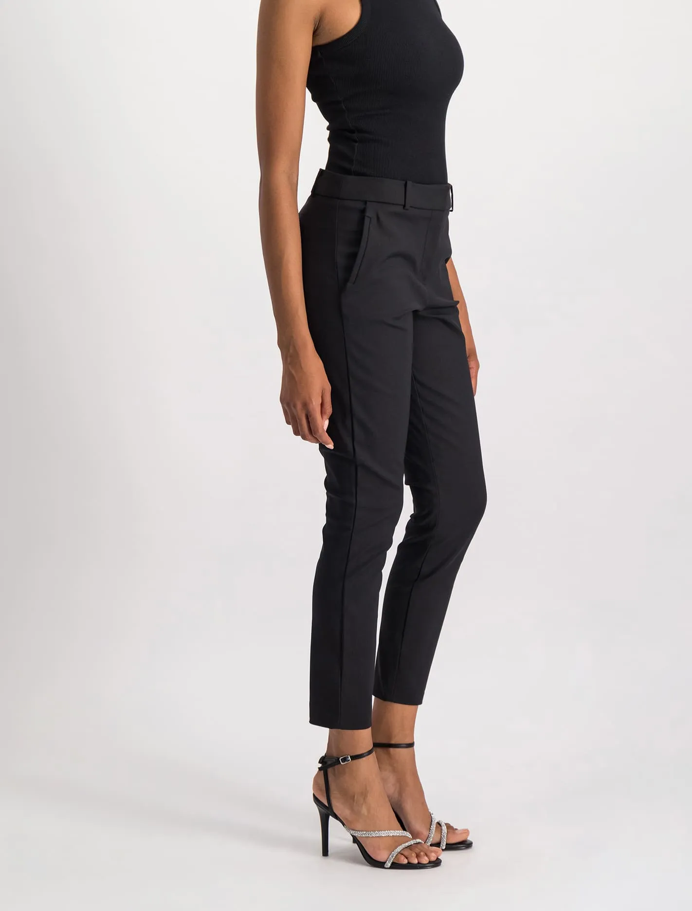 Faye High-Waisted Full-Length Slim Fit Pants for Women