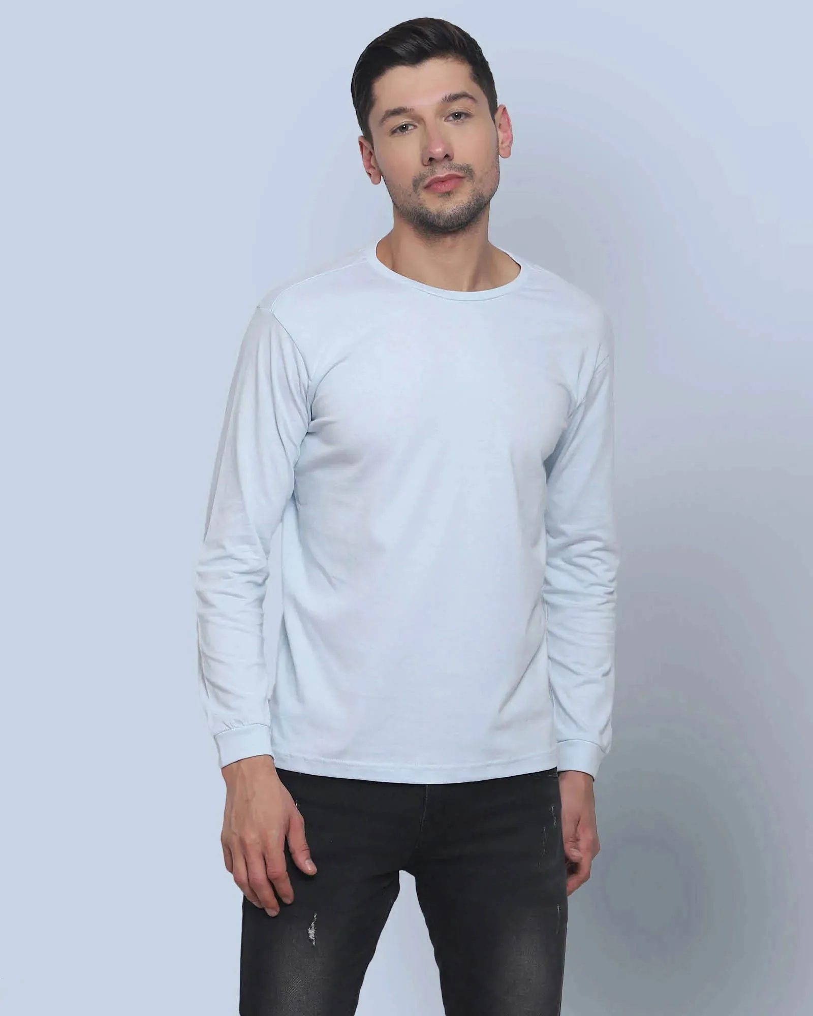 Full Sleeves Crew Neck: Sky Blue