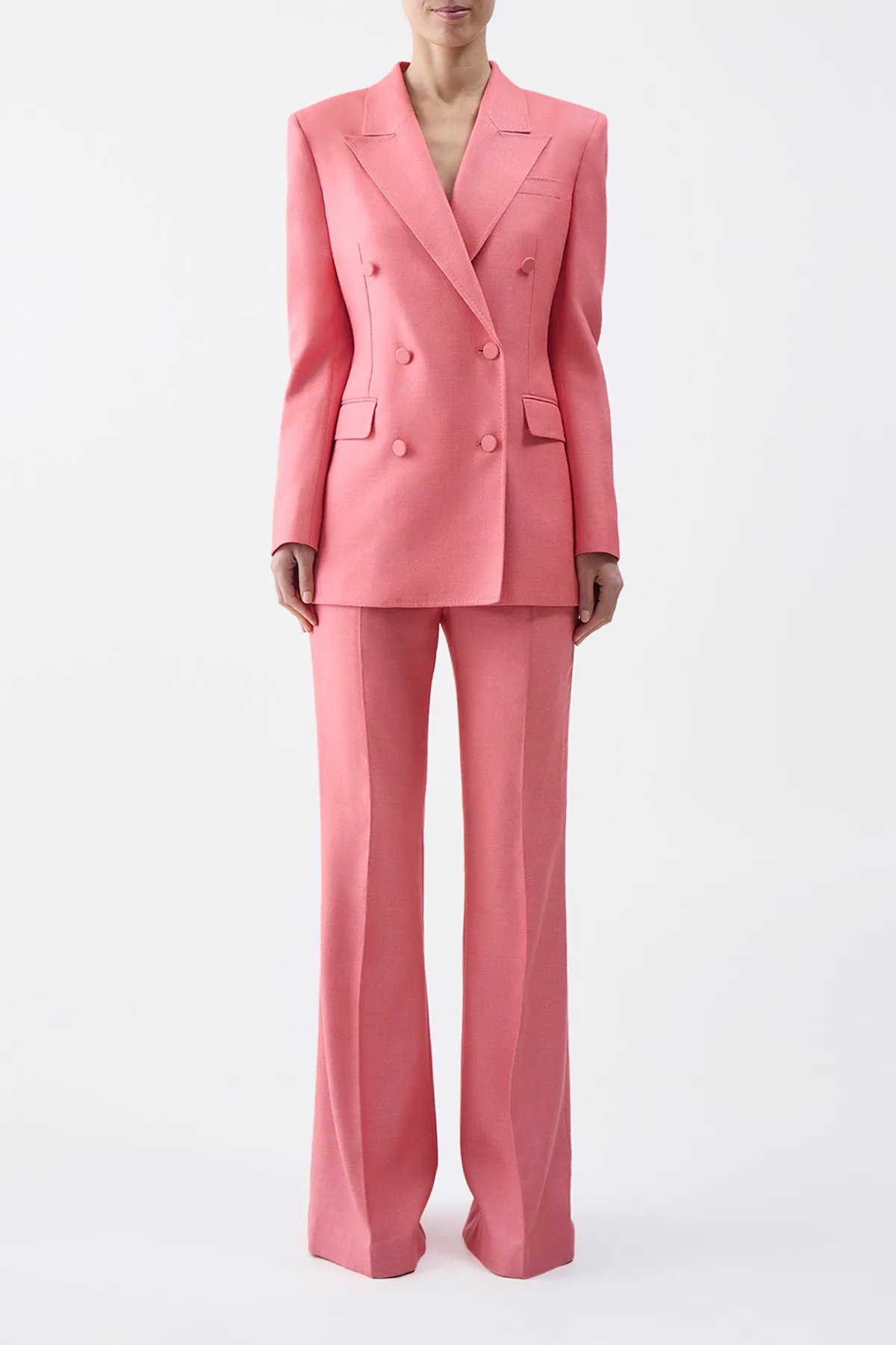 Gavin Blazer in Watermelon Silk Virgin Wool