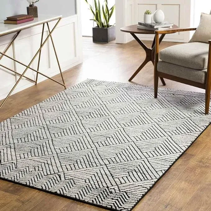 Gement 5x7 Bohemian Gray Area Rug Carpet for Living Room Bedroom or Kitchen (5'3" x 7'3")