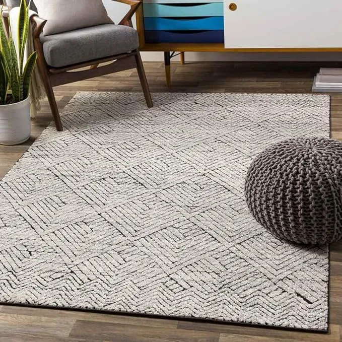 Gement 5x7 Bohemian Gray Area Rug Carpet for Living Room Bedroom or Kitchen (5'3" x 7'3")