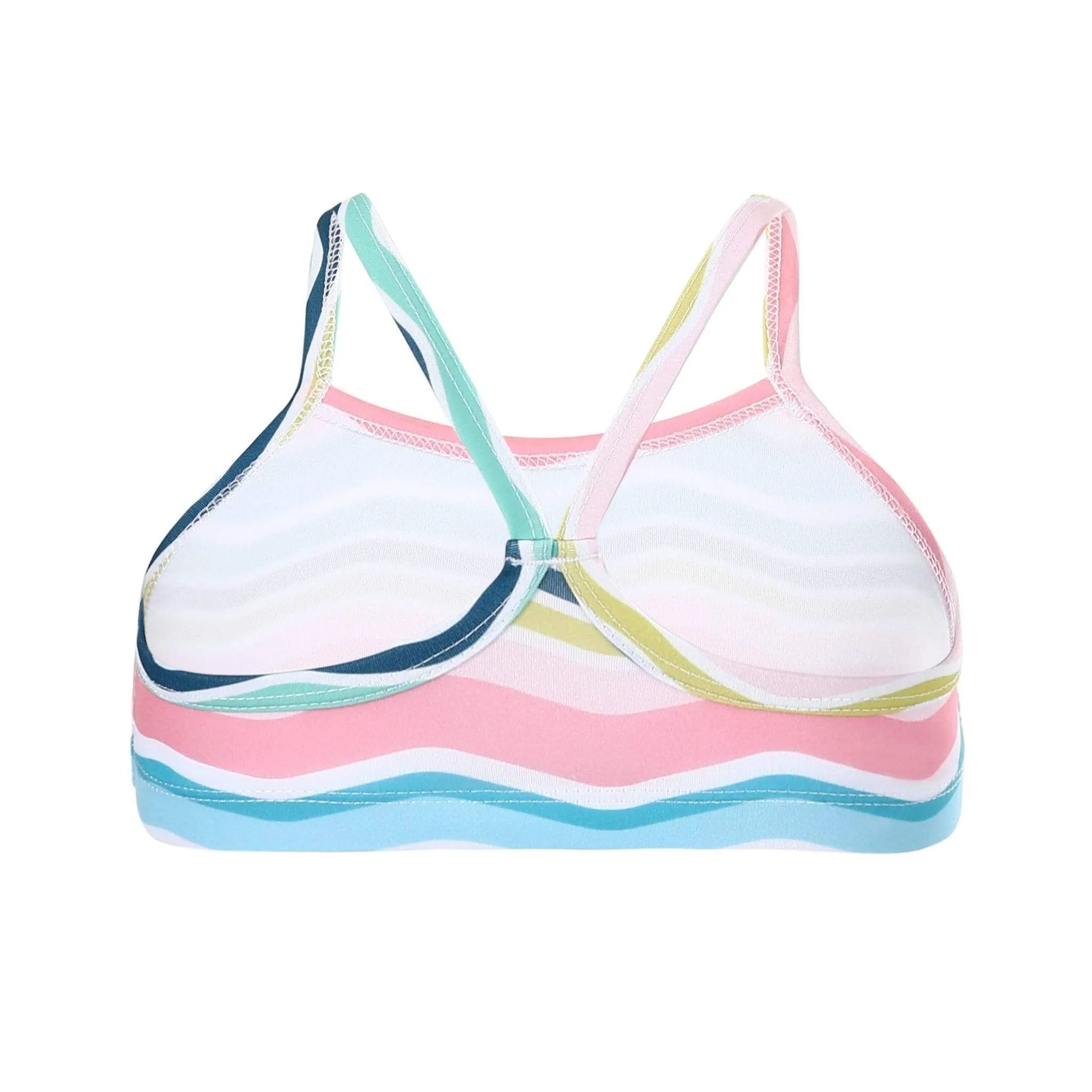 Girls Rainbow Wave Bikini Top