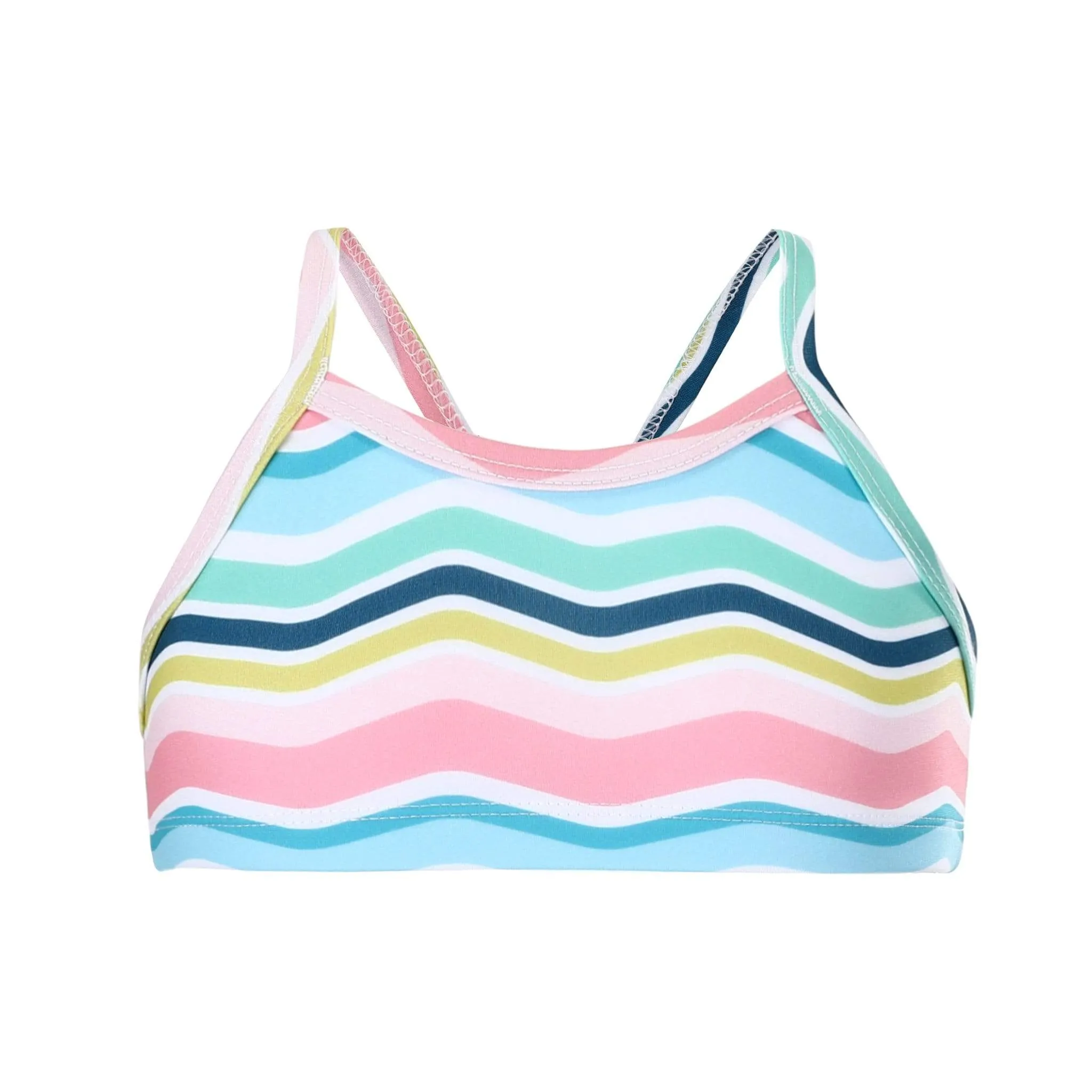 Girls Rainbow Wave Bikini Top