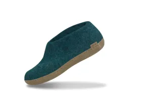 Glerups - Wool Slide with Leather Sole | Petrol