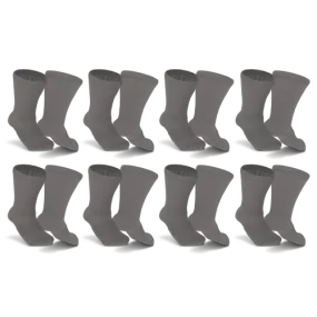 Gray Non-Binding Diabetic Thin Socks 8-Pack