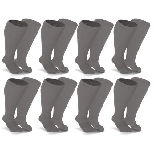 Gray Non-Binding Diabetic Thin Socks 8-Pack