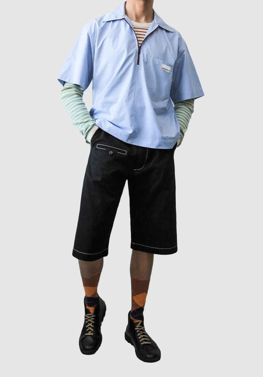 Half Zip Workwear Top | Blue