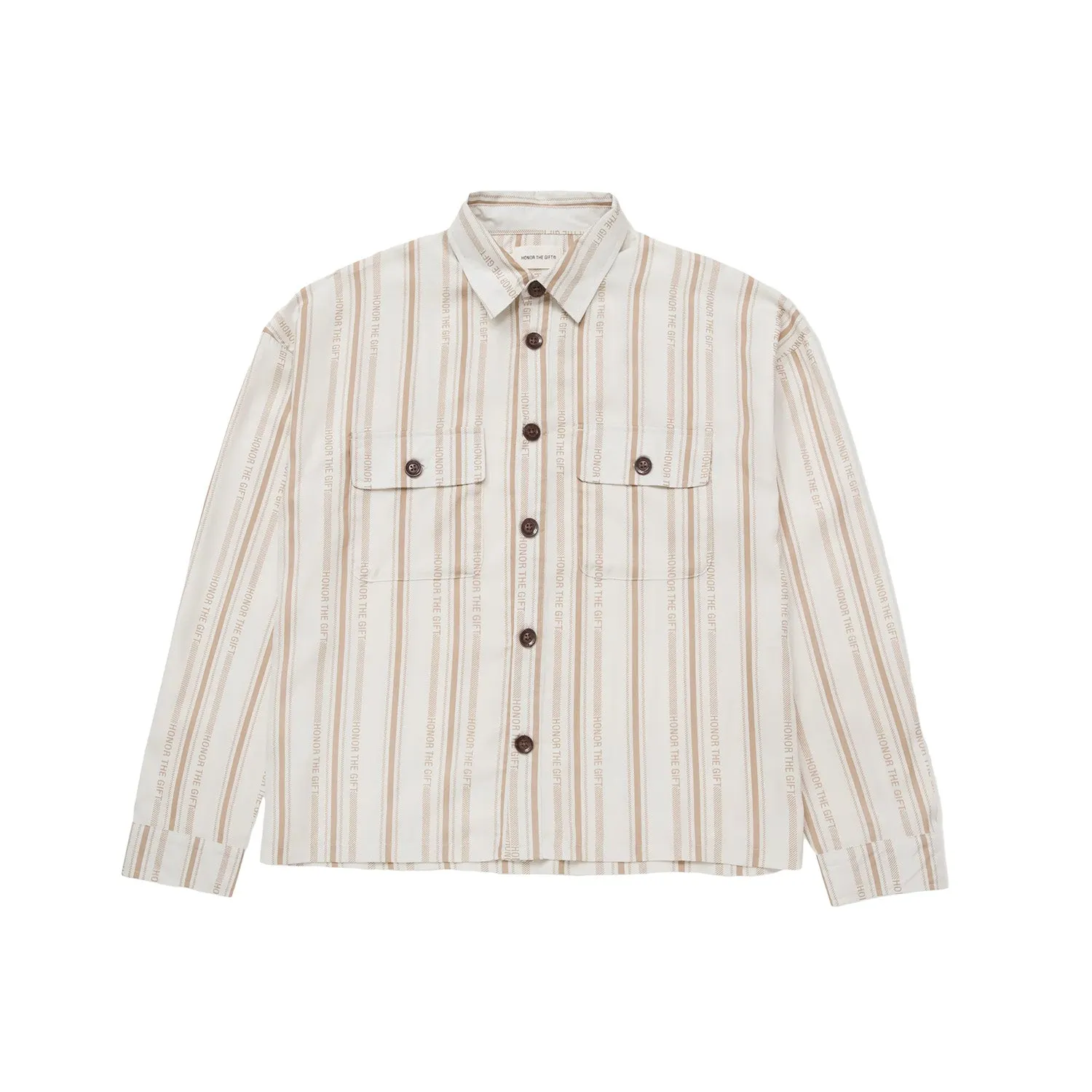 Honor The Gift Fall Honor Stripe Button Up 'Bone'