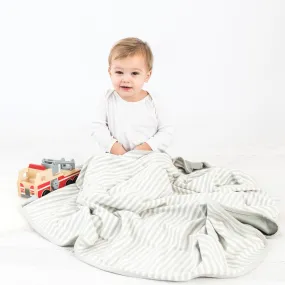 Imperfect BABY Blanket, 4 Season™ Stroller Merino Wool & Organic Cotton Blanket, 40" x 31.5", Stripes Gray