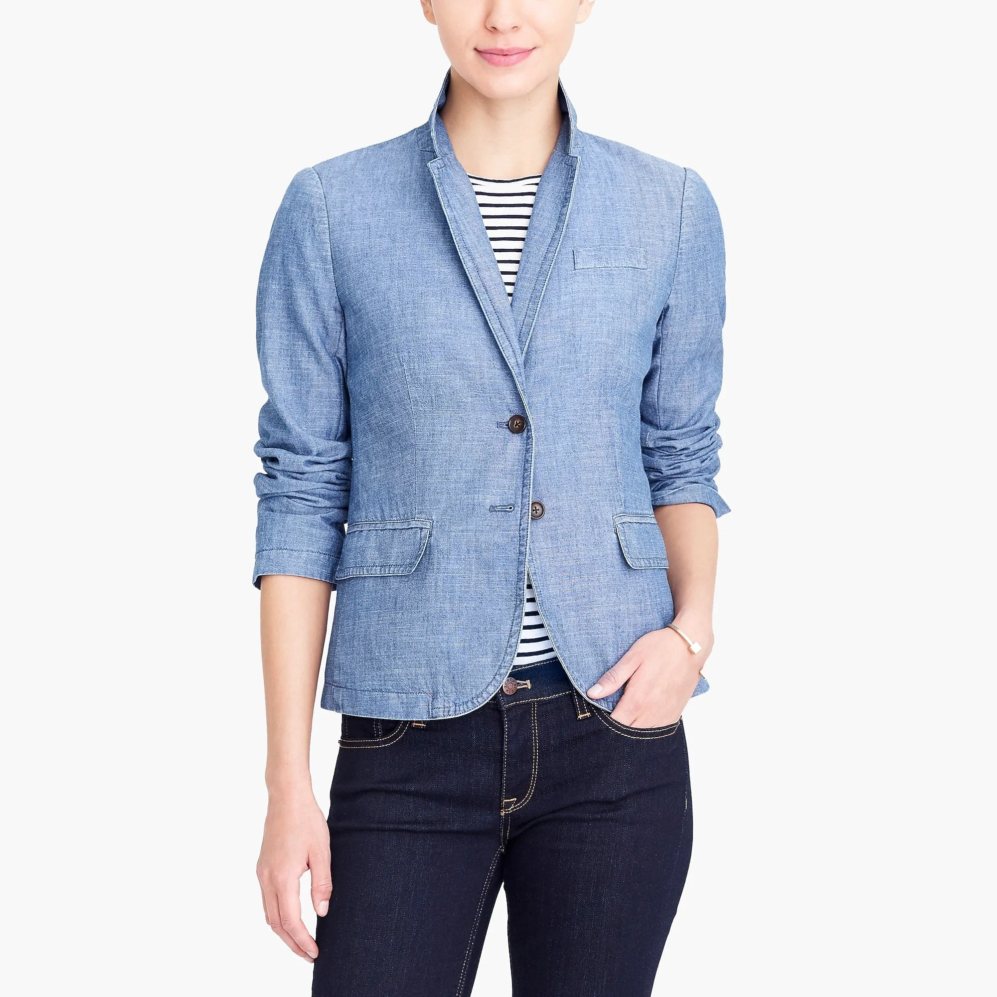 J CREW-CHAMBRAY BLAZER