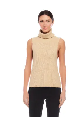 KELLI TURTLENECK SWEATER TANK - OATMEAL