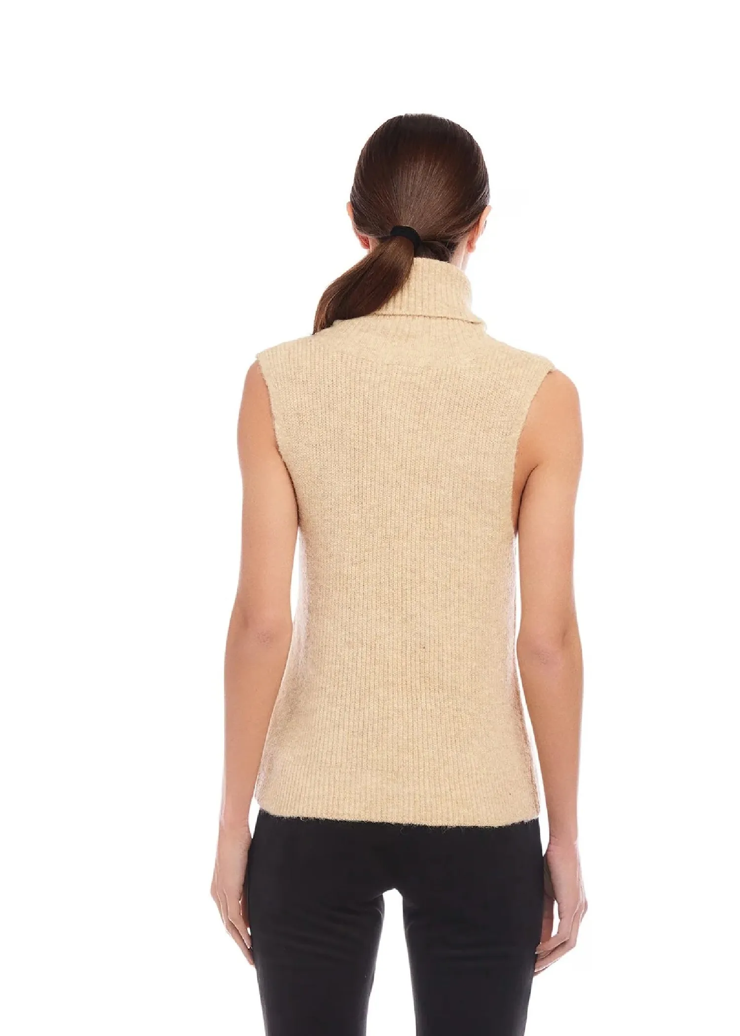 KELLI TURTLENECK SWEATER TANK - OATMEAL