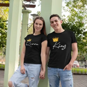 King And Queen Classic Couple T-Shirts