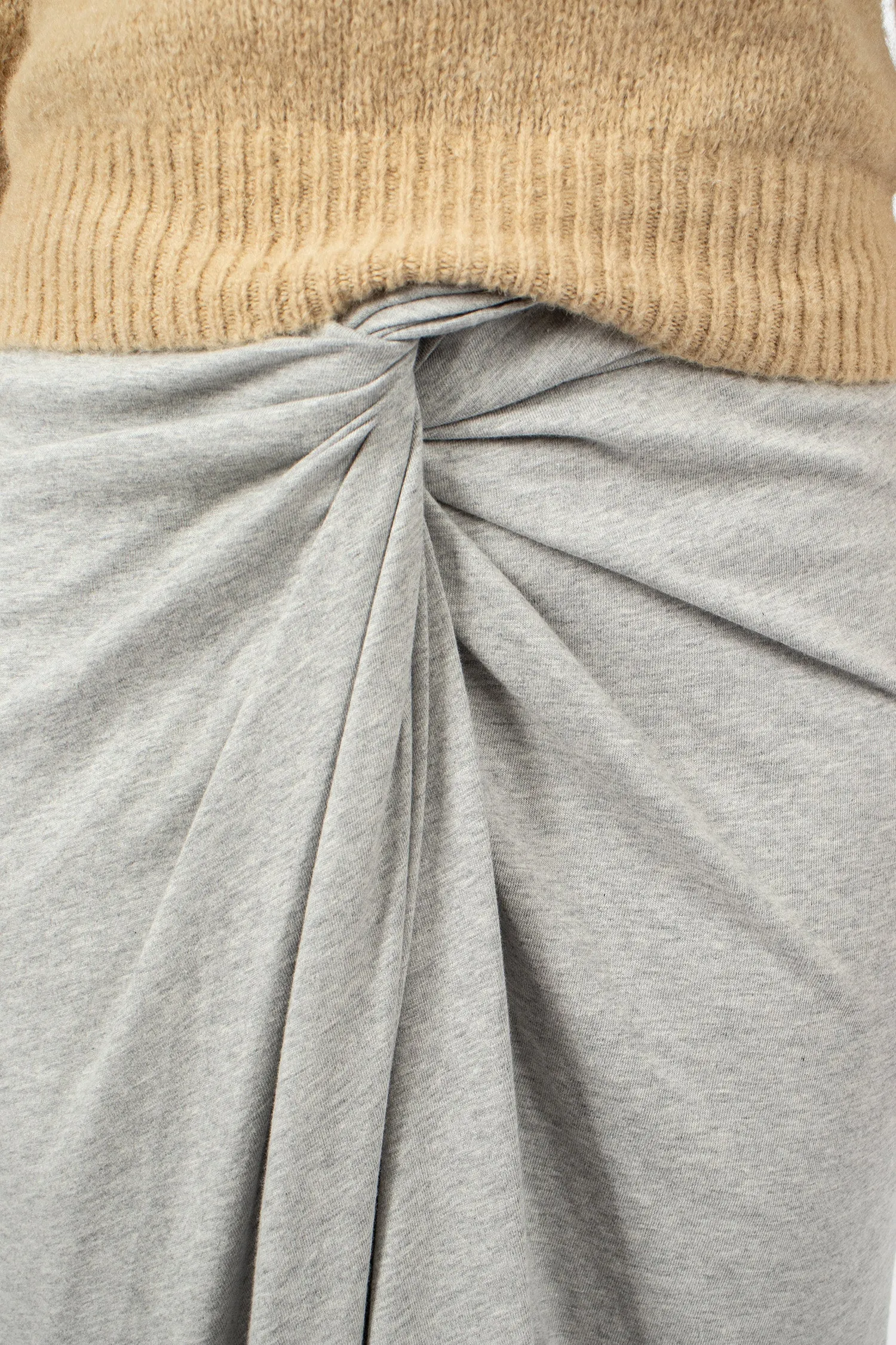 Knotted Jersey Skirt Grey Melange