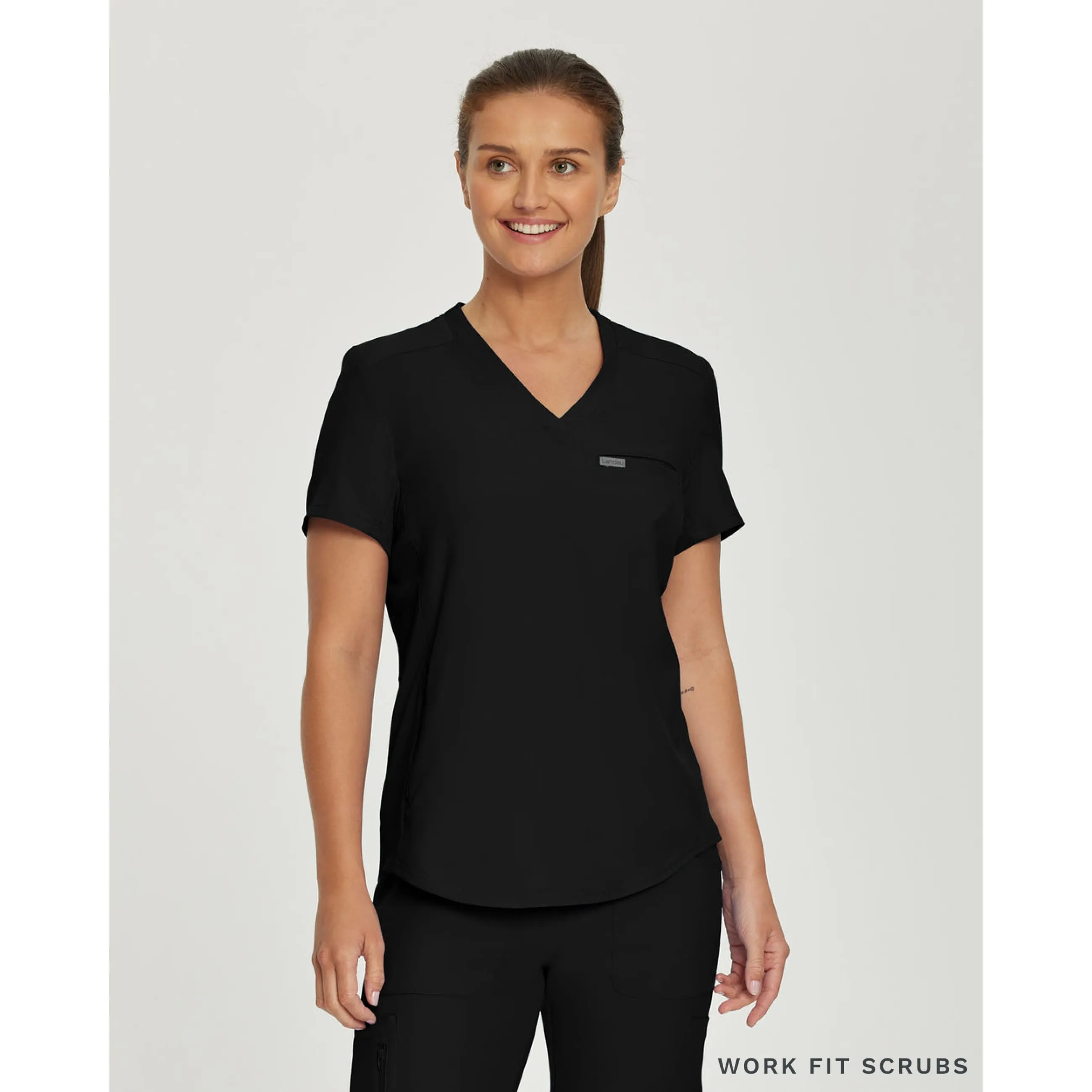 Landau - LT101-Curved hem tuck in top