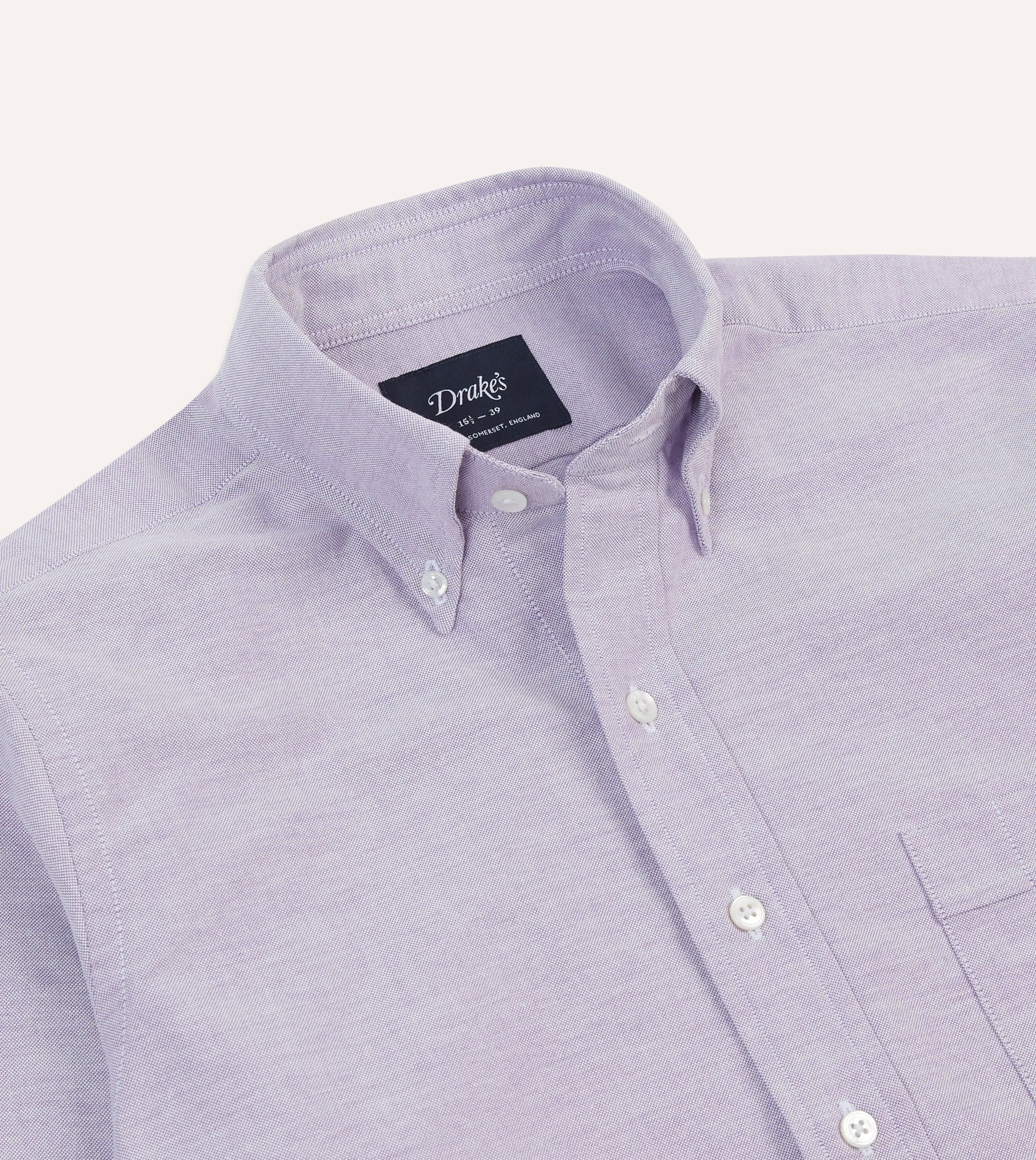 Lilac Cotton Oxford Cloth Button-Down Shirt