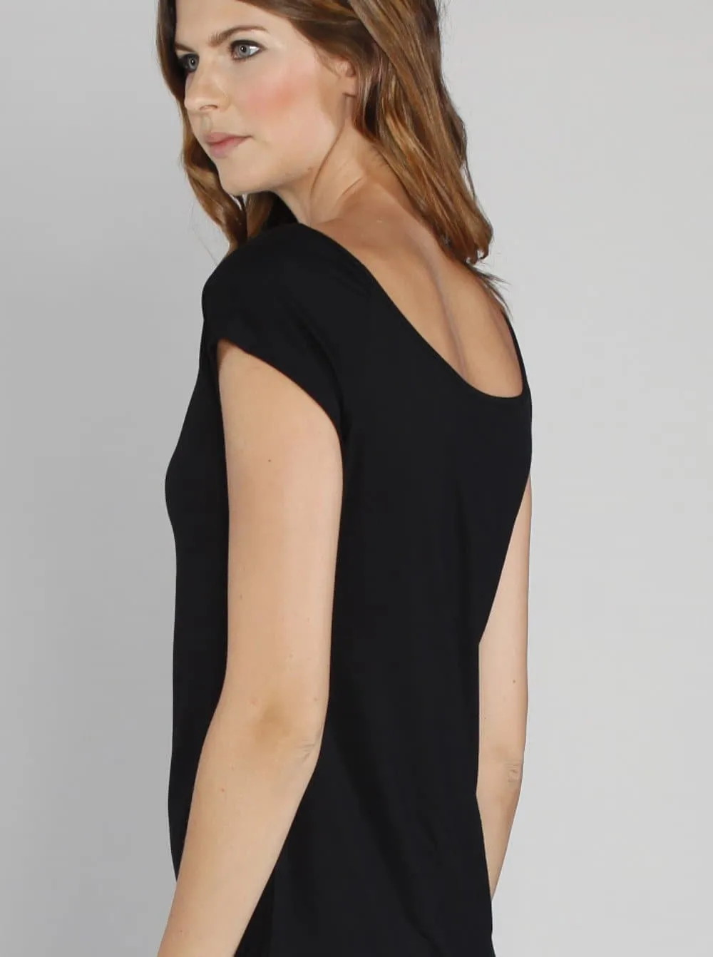 Maternity Stretch Solution Long Tunic Top - Black