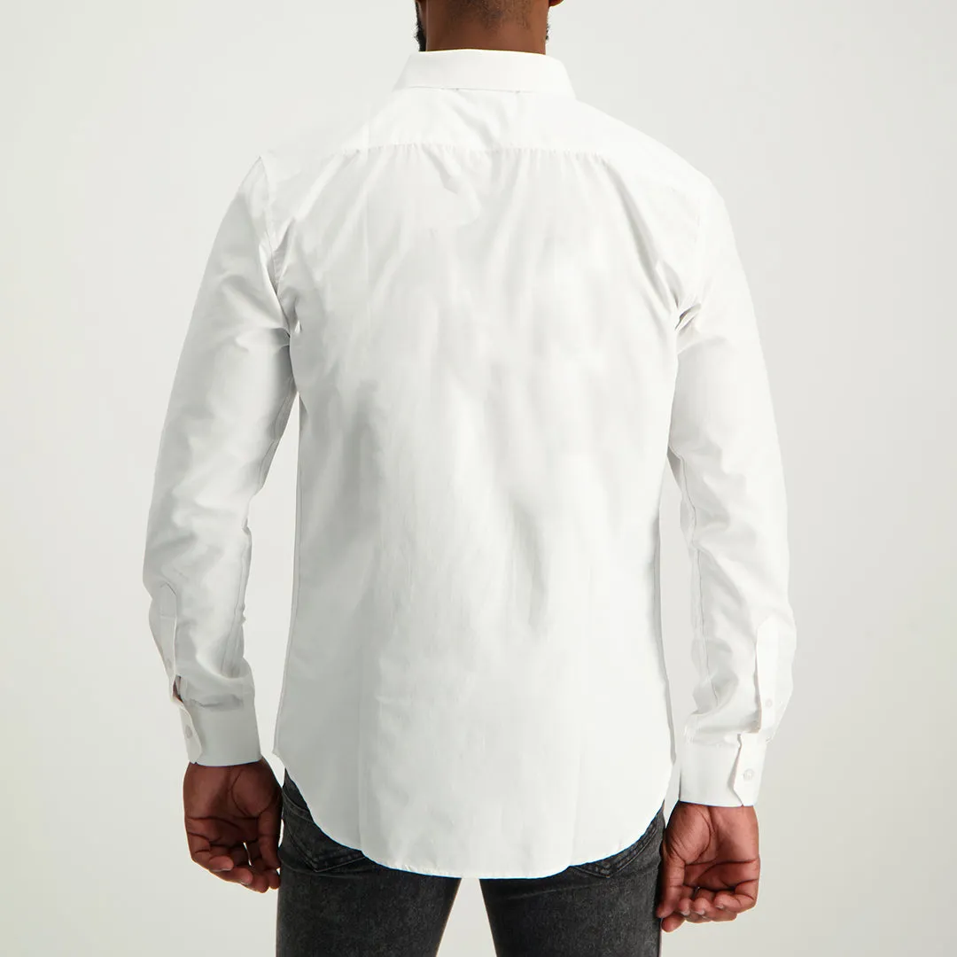 MENS ZAFF WHITE L/S SLIMFIT CORE SHIRT