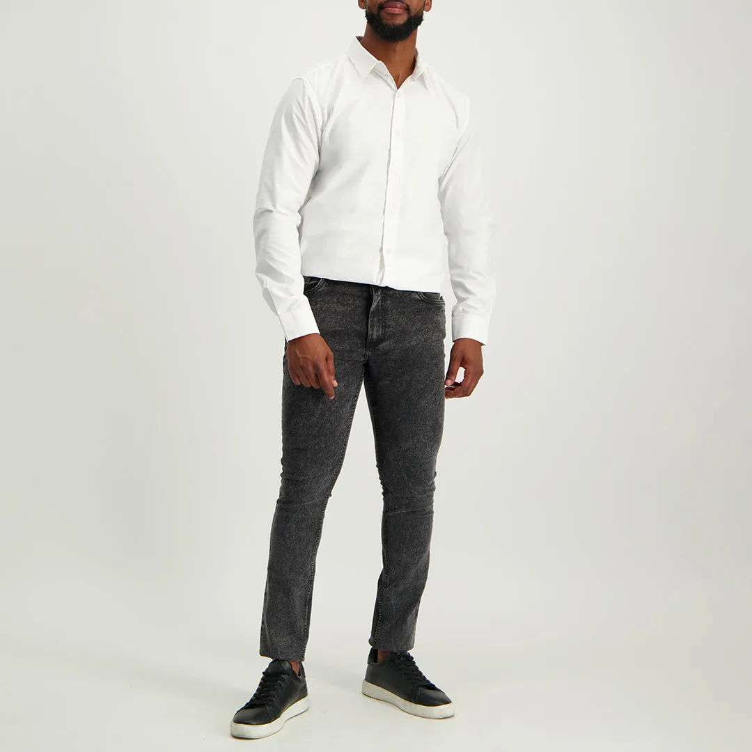 MENS ZAFF WHITE L/S SLIMFIT CORE SHIRT