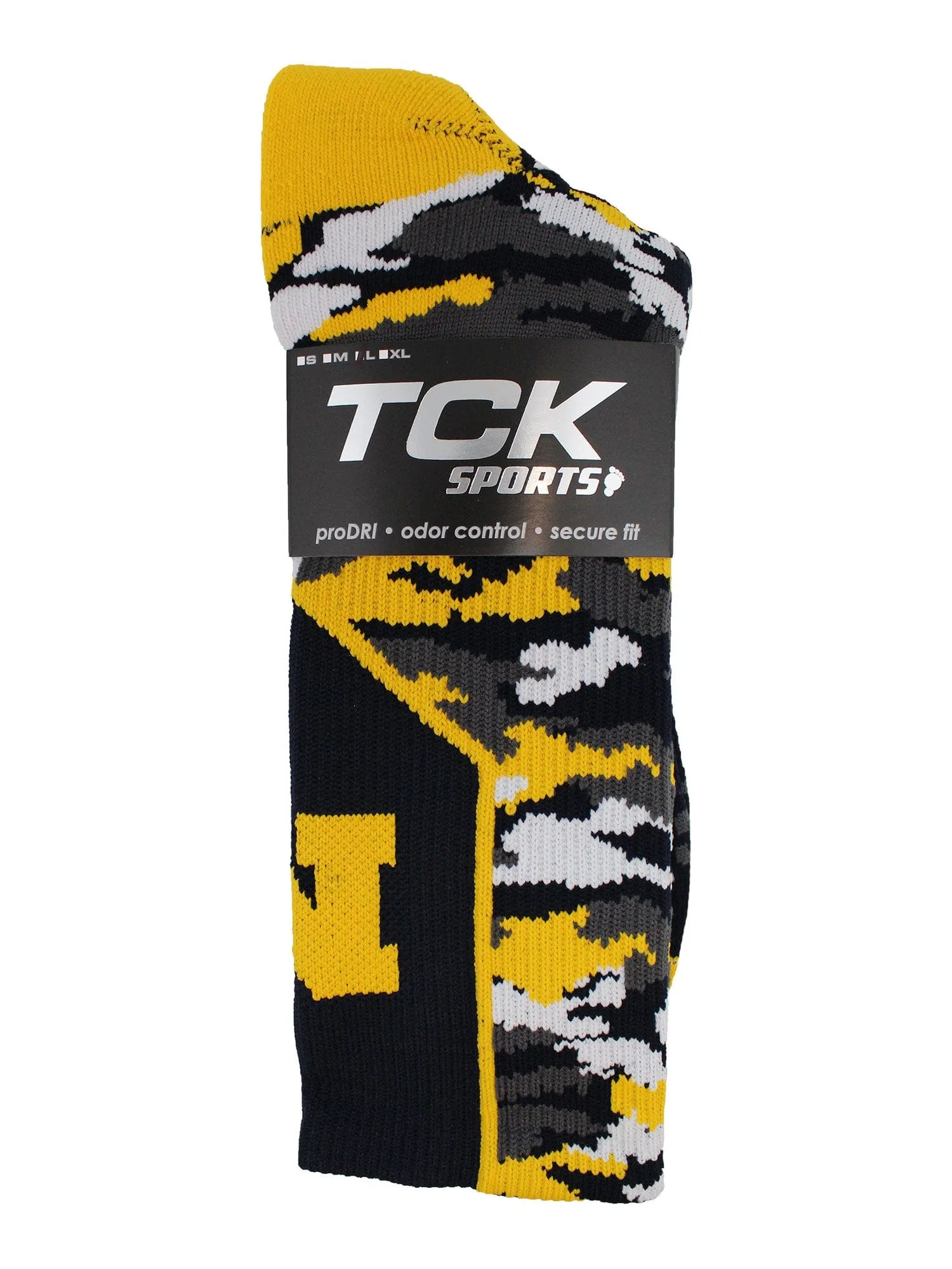 Michigan Wolverines Camo Crew Socks