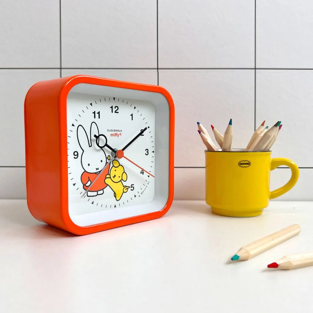 Miffy-Themed Orange Childrens Alarm Clock with Nightlight and Fun Wake-Up Sounds